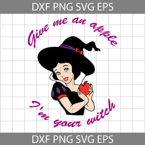 Beautiful Witch Halloween SVG, Give Me An Apple Cutting Svg, Halloween Svg, Cricut File, Clipart, Svg, Png, Eps, Dxf