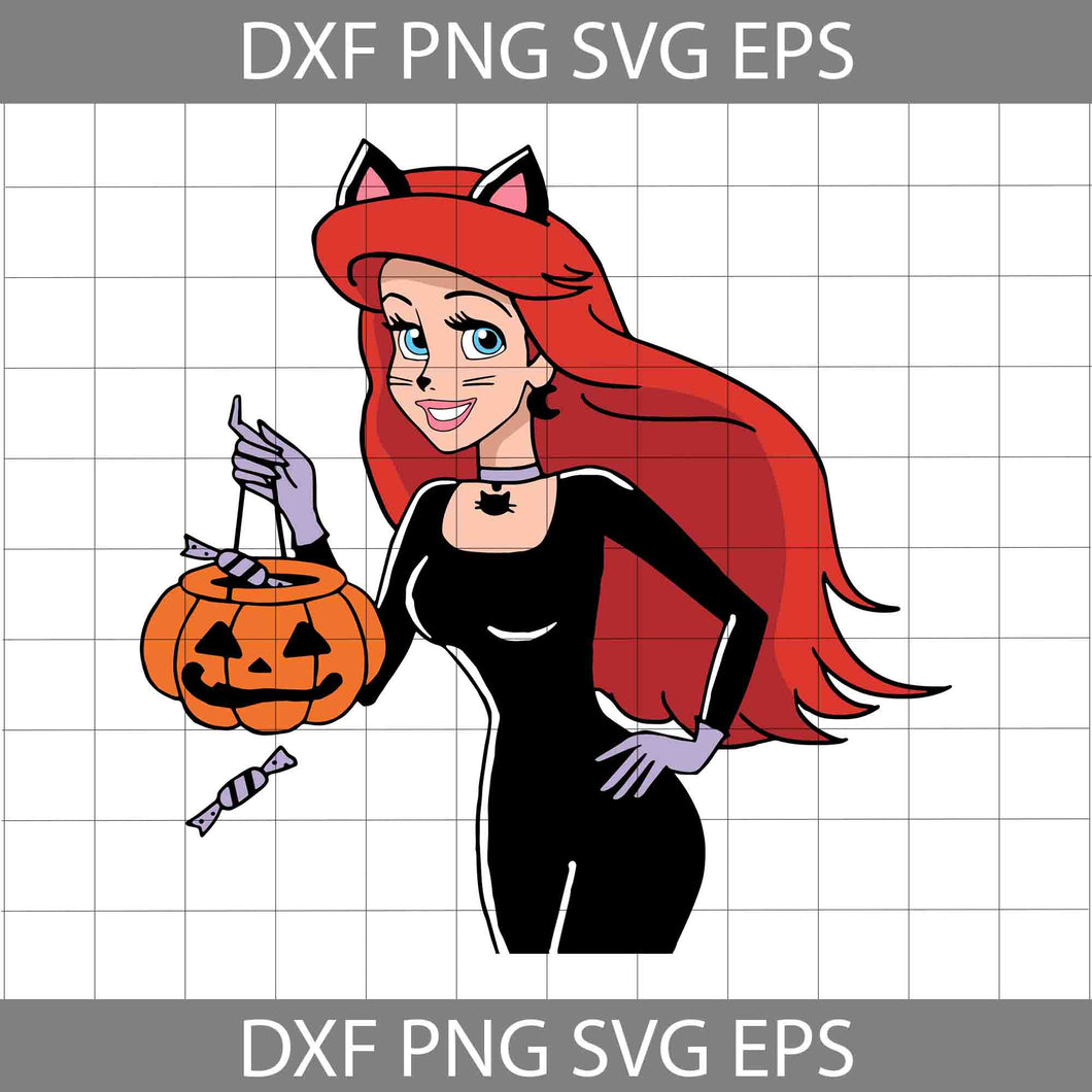 Ariel Pumpkin Svg, The Little Mermaid Svg, Halloween Svg, Cricut File, Clipart, Svg, Png, Eps, Dxf