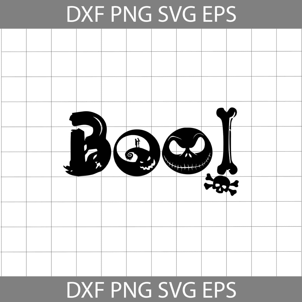 Boo svg, Bones Spooky Svg, Jack Skellington And Sally Svg, The ...