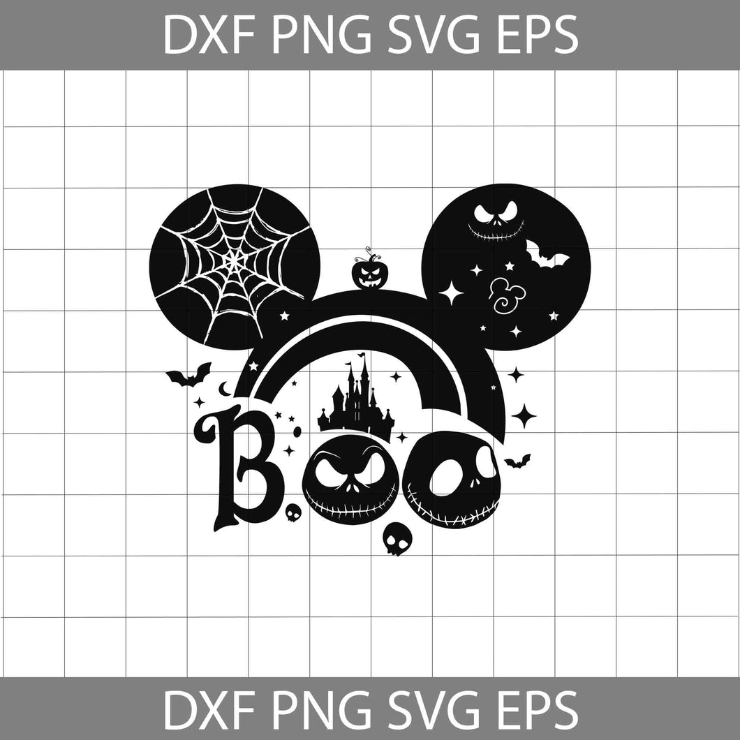 Boo Svg, Mickey Head svg, Jack Skellington svg, Halloween Svg, Cricut File, Clipart, Svg, Png, Eps, Dxf