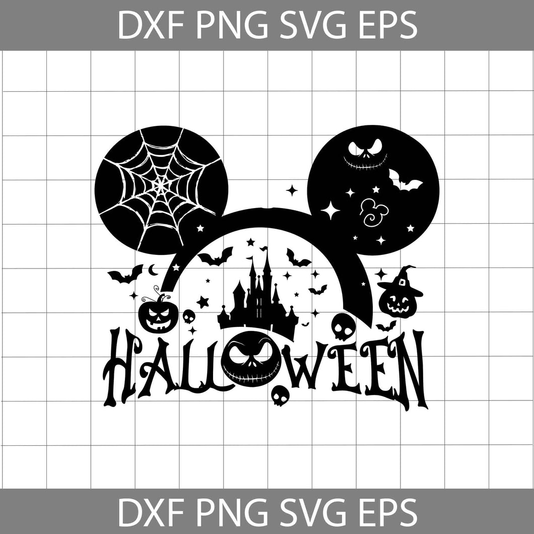 Halloween Mickey Head svg, Jack Skellington svg, Halloween Svg, Cricut File, Clipart, Svg, Png, Eps, Dxf