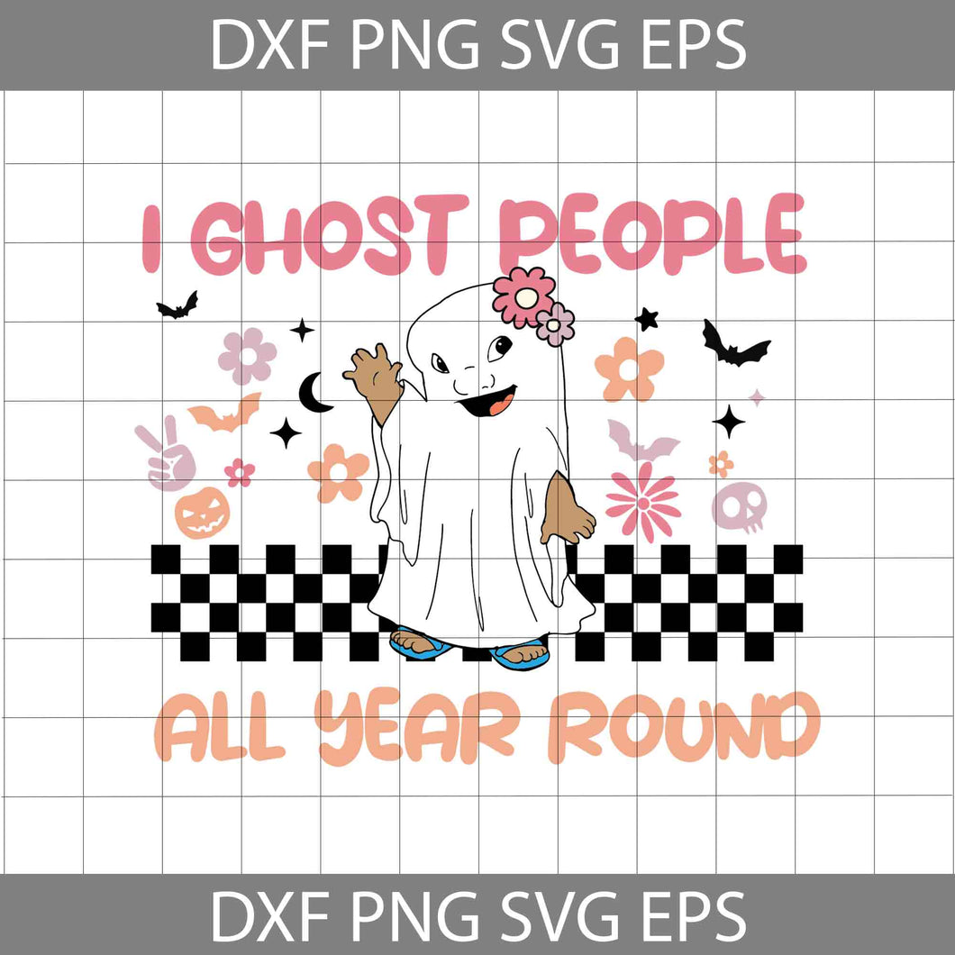 I Ghost People All Year Round Svg, Lilo Boo svg, Cute Ghost Svg, Lilo And Stitch svg, Halloween svg, Cricut File, Clipart, svg, Png, Eps, Dxf