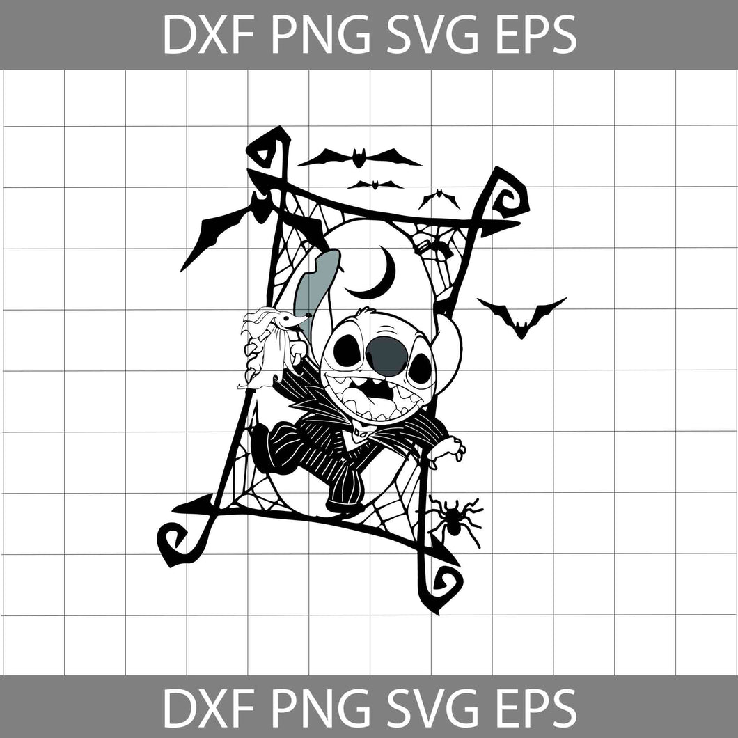 Stitch Costume Jack Skellington Halloween Svg, The Nightmare Before Christmas svg, Halloween svg, Cricut File, Clipart, Svg, Png, Eps, Dxf