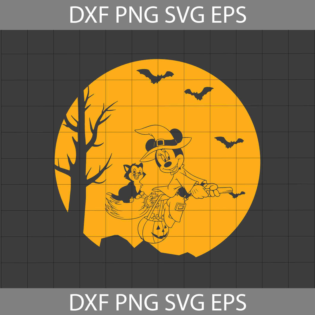 Halloween Vintage Svg, Minnie Witch Svg, Halloween Svg, Cricut File, Clipart, svg, png, eps, dxf