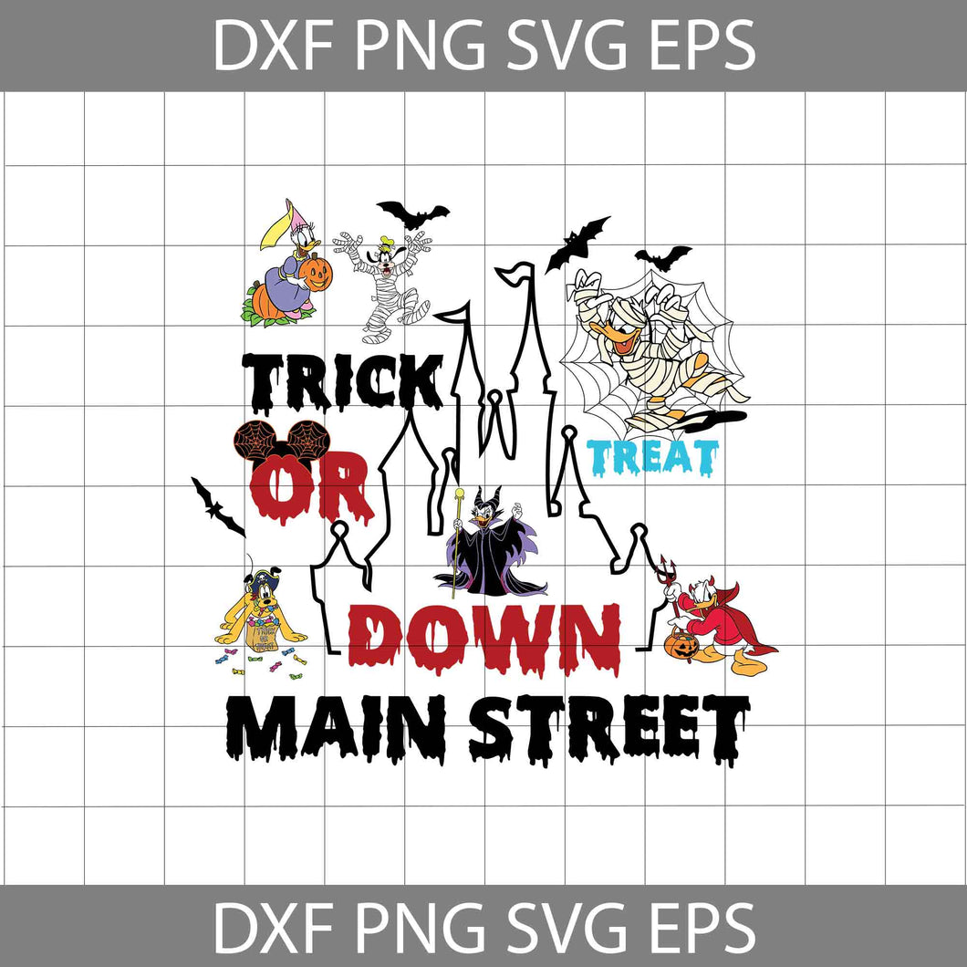 Trick Or Treat Down Main Street Svg, Mickey And Friends Costume Svg, Halloween Svg, Cricut File, Clipart, Svg, Png, Eps, Dxf