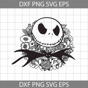 Jack Skellington Flower Svg, The Nightmare Before Christmas Svg, Halloween Svg, Cricut File, Clipart, Svg, Png, Eps, Dxf