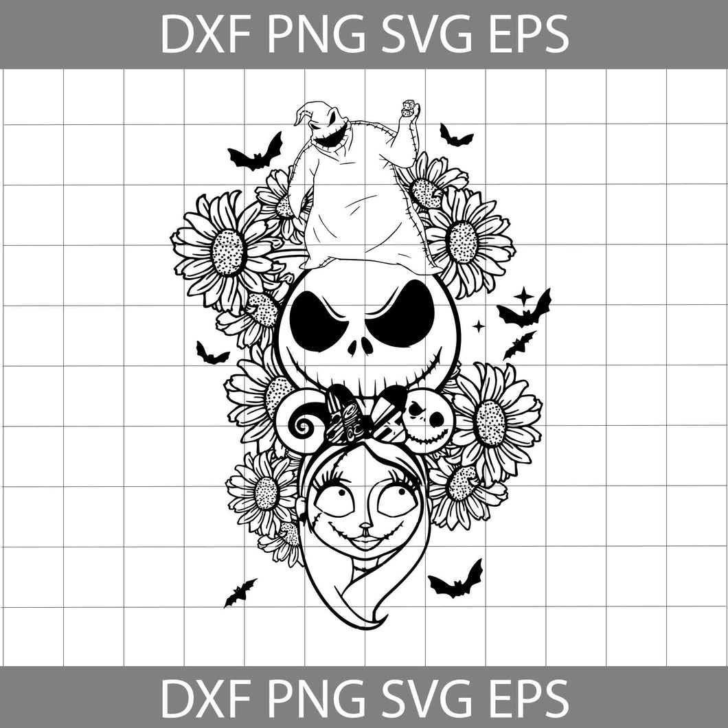 Face Flower Svg, Jack And Sally Svg, Oogie Boogie svg,The Nightmare Before Christmas Svg, Halloween SVg, Gift Svg, Cricut File, Clipart, Svg, Png, Eps, Dxf