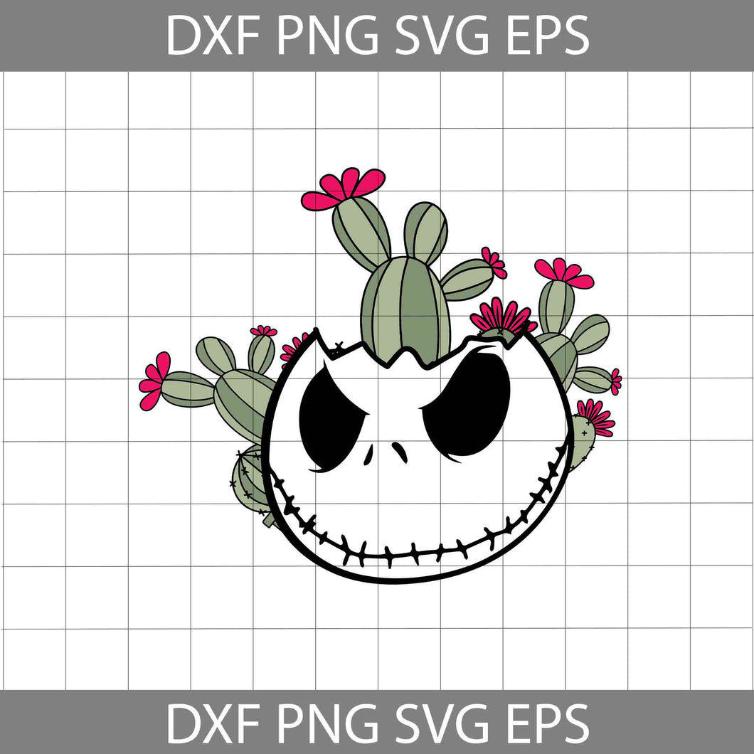 Not A Hugger Halloween Cactus SVG, Jack Skellington Svg, The Nightmare Before Christmas Svg, Halloween Svg, Cricut File, Clipart, Svg, Png, Eps, Dxf