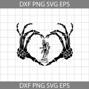 Skeleton Hand Heart Svg, Jack And Sally Svg, Halloween Couple svg, Halloween Svg, Cricut File, Clipart, Svg, Png, Eps, Dxf