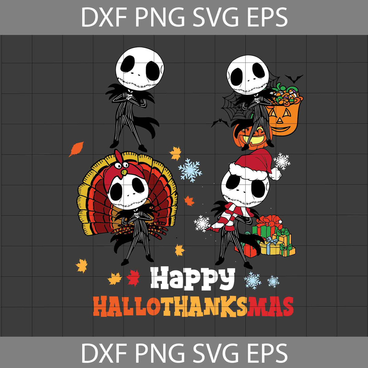 Happy Hallothanksmas Svg, Jack Skellington Svg, The Nightmare Before