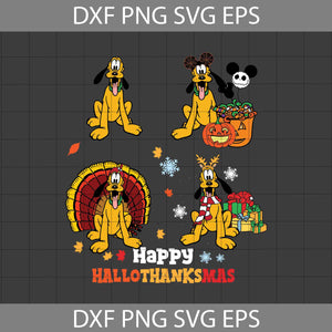 Happy Hallothanksmas Svg, Pluto Svg, Halloween Svg, Thanksgiving svg, Christmas svg, Cricut File, Clipart, Svg, Png, Eps, Dxf