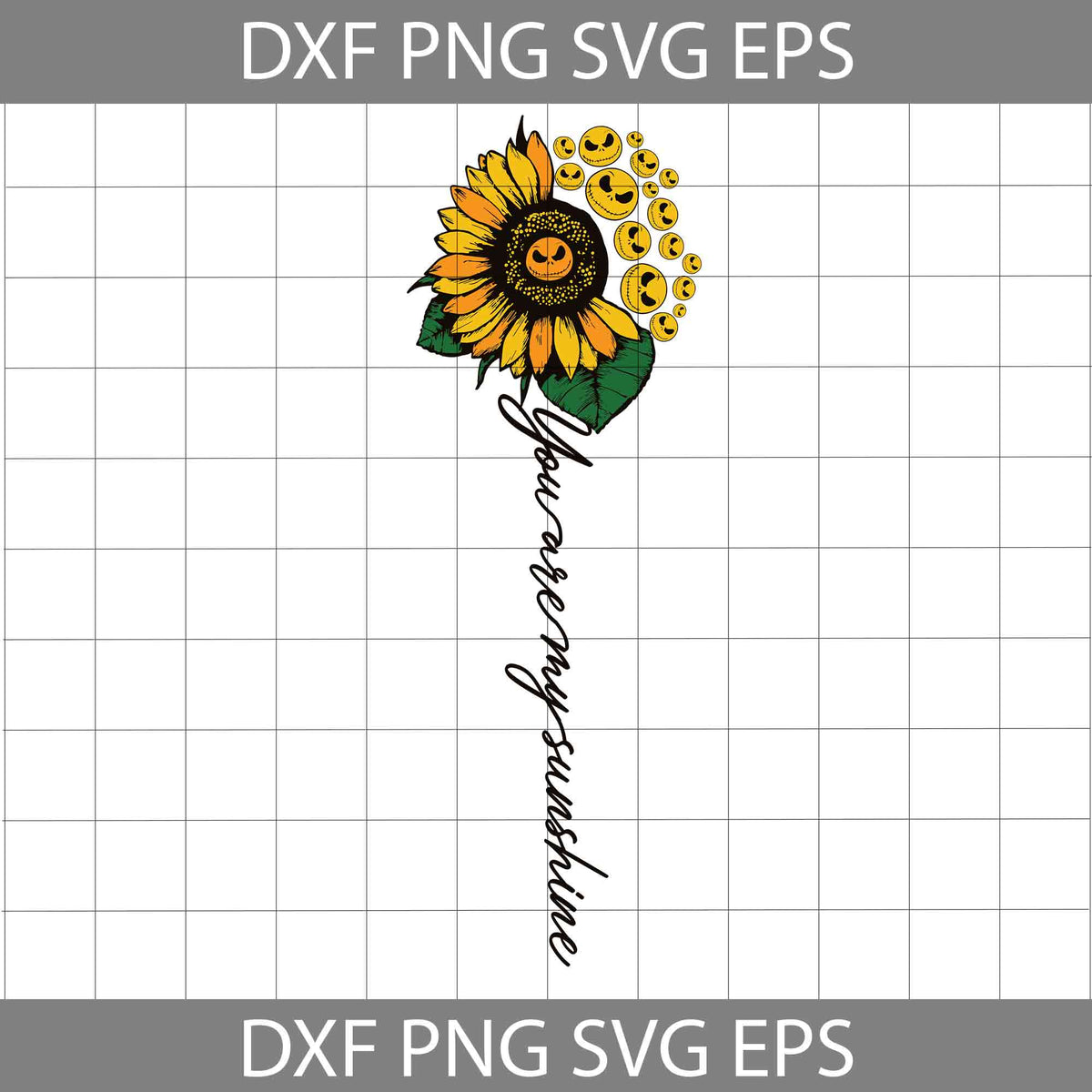 You Are My Sunshine Svg, Jack Skellington Sunflower Svg, Jack ...