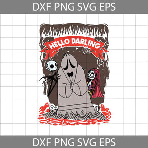 Hello Darling Svg, Jack Skellington And Sally Svg, Halloween Svg, Cricut File, Clipart, Svg, Png, Eps, Dxf