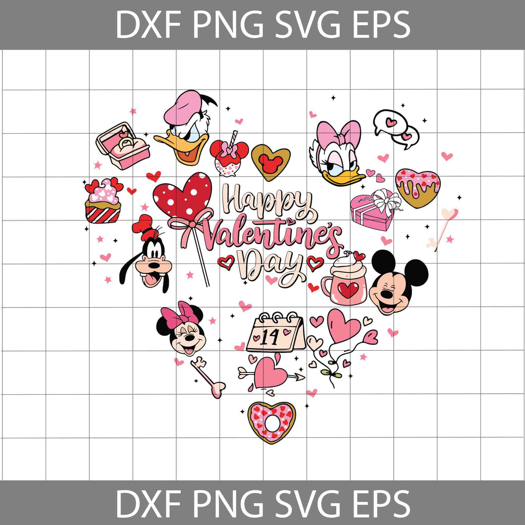 Happy Valentine's Day Svg, Snacks Ears Svg, Heart Svg, 14-2 Svg, And Friends Svg, Heart Svg, Valentine's Day Svg, Cricut File, Clipart, Svg, Png, Eps, Dxf