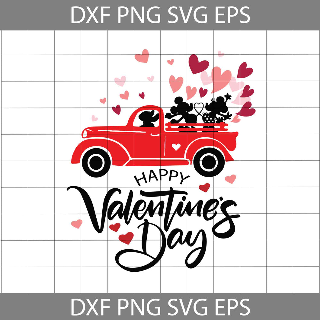 Happy Valentine's Day Truck Svg, Truck Heart Svg, Driver Svg, Valentine's Day Svg, Cricut File, Clipart, Svg, Png, Eps, Dxf