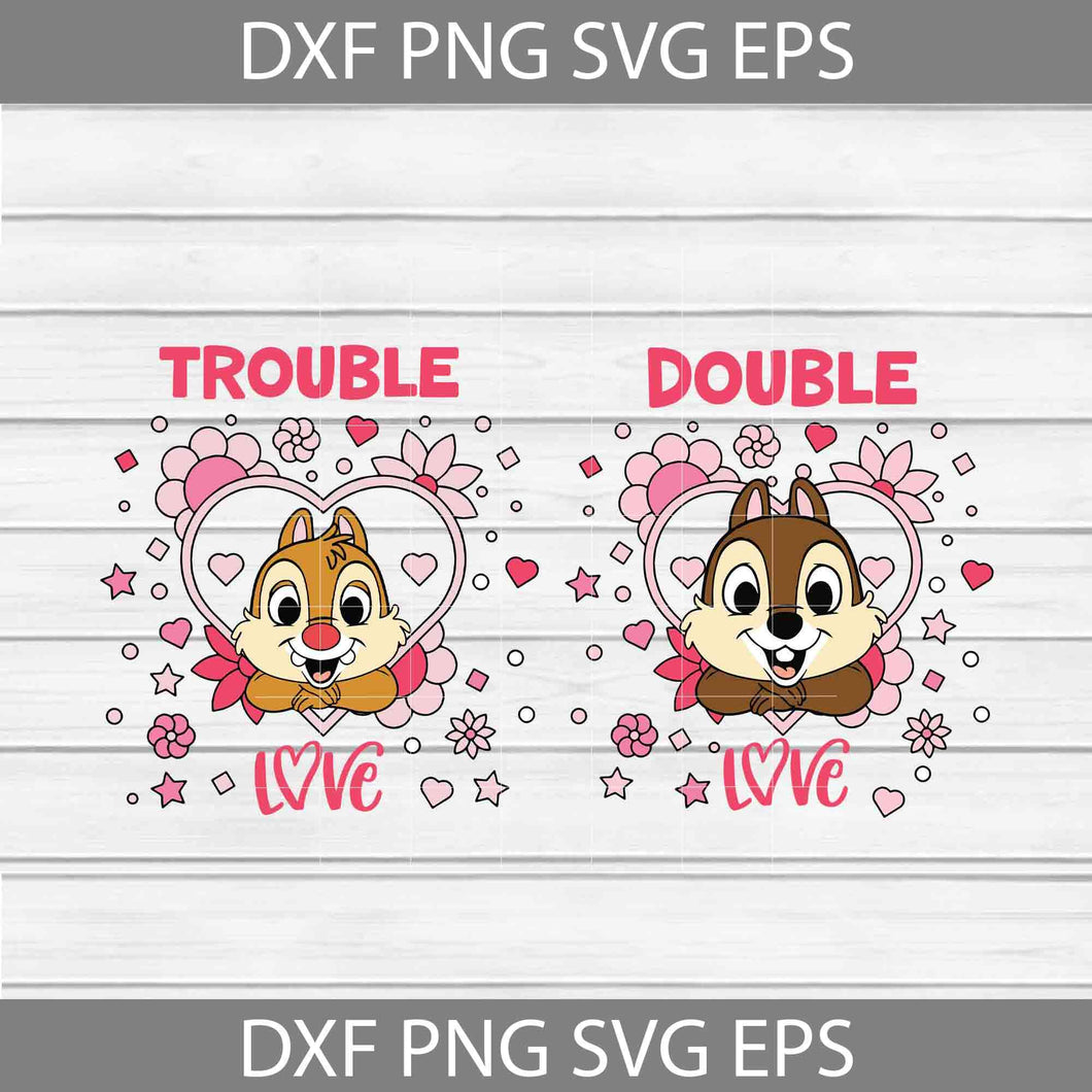 Double Trouble Heart Svg, Love Svg, Bundle, Valentine's Day Svg, Cricut File, Clipart, Svg, Png, Eps, Dxf