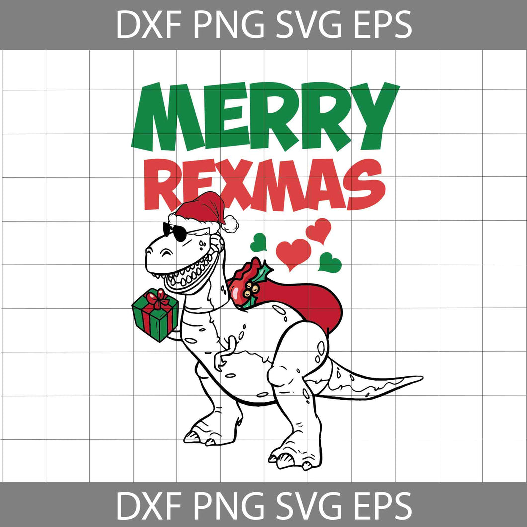 Rexmas Merry Rexmas Svg, Rex Santa Svg, Christmas Svg, Gift Svg, Cricut File ...