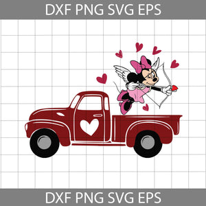 Red Truck with Cupid Svg, Valentines Truck Svg,Valentine's day Svg, Gift Svg, Cricut File, Clipart, Svg, Png, Eps, Dxf