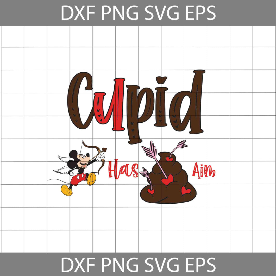 Cupid Has Shit Aim Svg, Cupid Svg, Toilet Paper Svg, Funny Valentine Svg, Valentine's Day Svg, Cricut File, Clipart, Svg, Png, Eps, Dxf