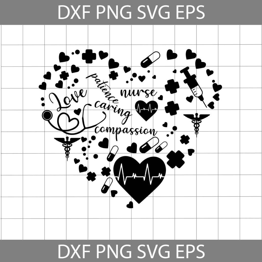 Medical Heart Valentine Day Svg, Nurse Heart Svg, Nursing School Svg, Nurse Heart Svg, Valentine's day Svg, Gift Svg, Cricut File, Clipart, Svg, Png, Eps, Dxf