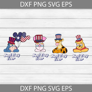 Best Day Ever Svg, Winnie The Pooh 4th Of July Svg, Bundle, 4th Of July Svg, Independence Day Svg, America Svg, Cricut File, Clipart, Svg, Png, Eps, Dxf