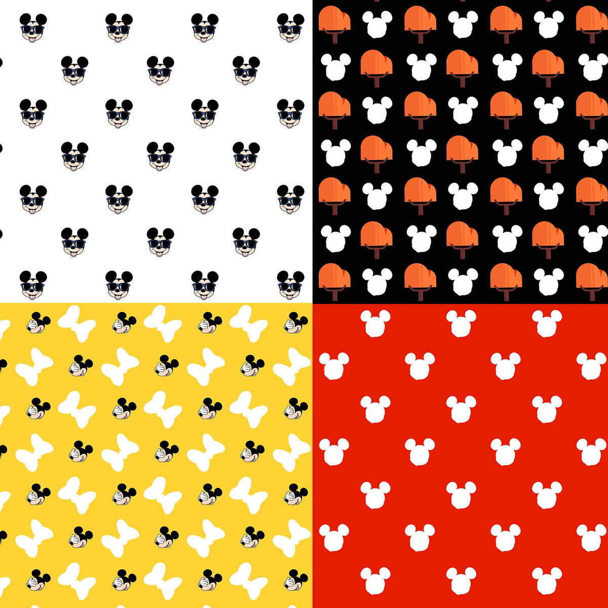 Mickey Seamless Pattern, Summer, Digital Papers, Scrapbook Papers ...