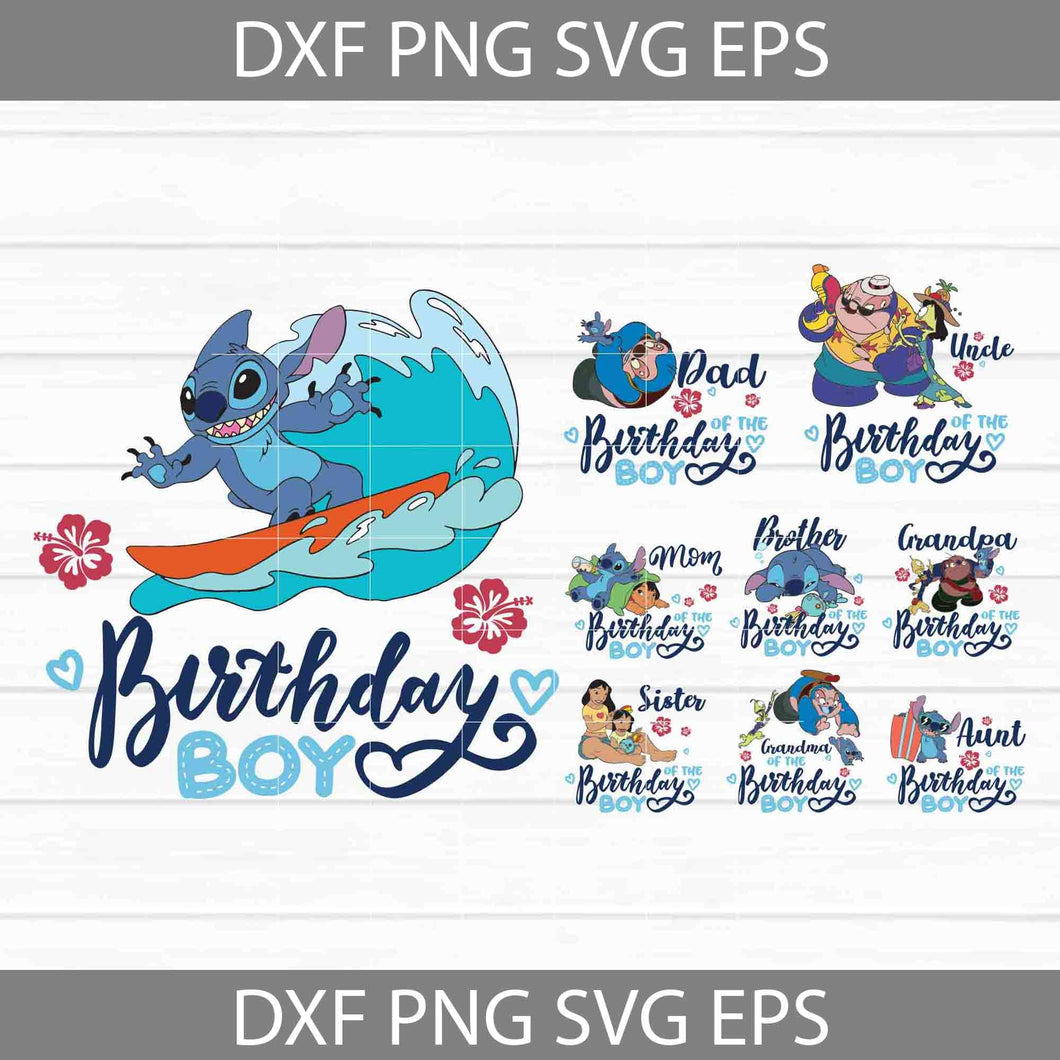 Bundle Family Birthday Boy svg, Lilo And Stitch Svg, Birthday svg, Cricut File, Clipart, svg, png, eps, dxf