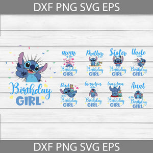 Bundle Family Birthday Girl svg, Lilo And Stitch Svg, Birthday svg, Cricut File, Clipart, svg, png, eps, dxf