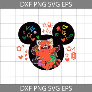 Abby Svg, Miriam svg, Priya Svg, Red Panda Svg, Mickey Head Svg, Turning Red svg, Cartoon Svg, Cricut File, Clipart, Svg, Png, Eps, Dxf