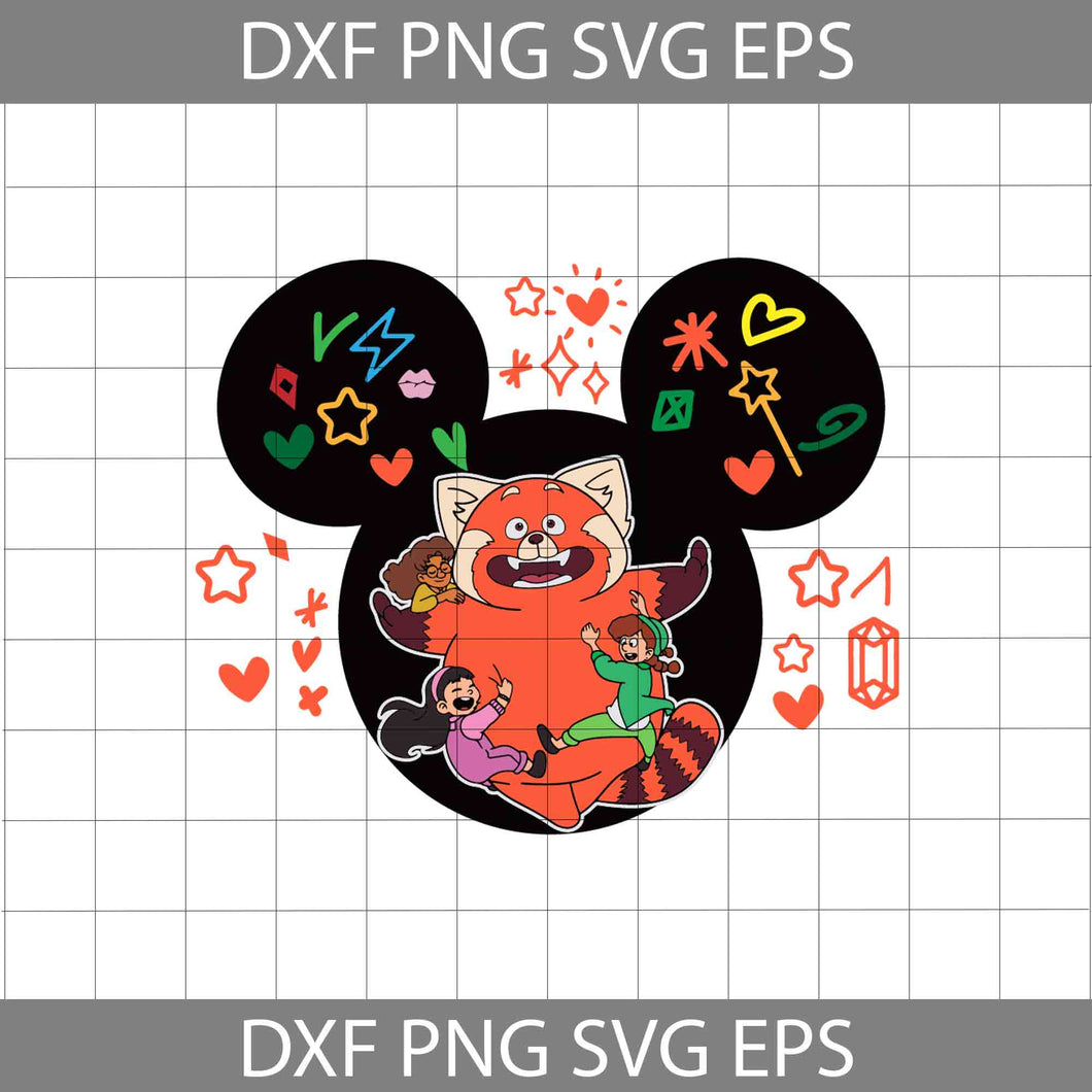 Abby Svg, Miriam svg, Priya Svg, Red Panda Svg, Mickey Head Svg, Turning Red svg, Cartoon Svg, Cricut File, Clipart, Svg, Png, Eps, Dxf