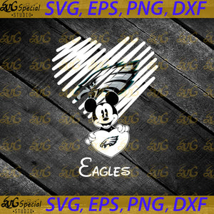 Philadelphia Eagles Mickey Mouse Hug Heart San Svg, NFL Svg, Cricut File, Clipart, Football Svg, Heart Svg, Love Svg, Sport Svg, Football Mom Svg