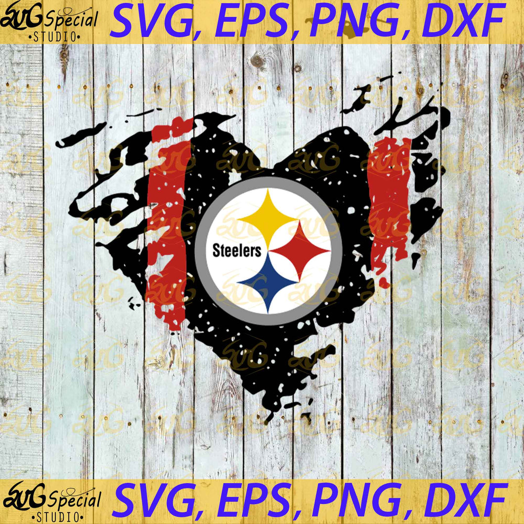 Pittsburgh Steelers Heart Svg, Cricut File, Football Mom Svg, Football Svg, Sport Svg, NFL Svg, Clipart, Love Football Svg, Png, Eps, Dxf