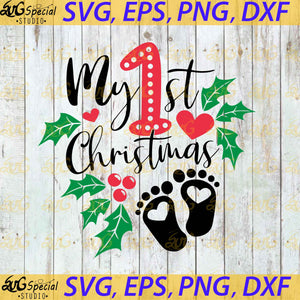 My 1st Christmas Svg, Cricut File, Clip Art, Funny Baby Svg, Christmas Svg, Merry Christmas Svg, Candy Svg, Png, Eps, Dxf