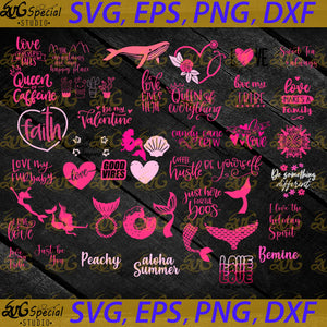 Love Pink Svg, Bundle, Cuties Svg, Cricut, Silhouette, Clipart, Tiger Pink, Cartoon Svg, Flower Svg, Quotes Svg 2