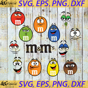 M And Ms Faces SVG, Bundle, Candy Svg, Cricut, Clipart, Silhouette Cameo, Logo Brand