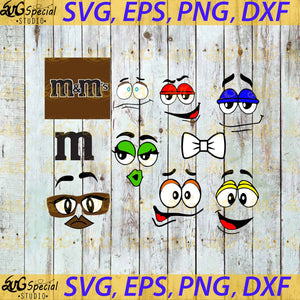 M And Ms Faces SVG, Bundle, Candy Svg, Cricut, Clipart, Silhouette Cameo, Logo Brand 2