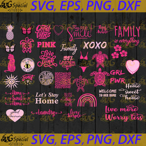 Love Pink Svg, Bundle, Cuties Svg, Cricut, Silhouette, Clipart, Tiger Pink, Cartoon Svg, Flower Svg, Quotes Svg 8
