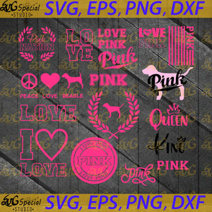 Love Pink Svg, Bundle, Cuties Svg, Cricut, Silhouette, Clipart, Tiger Pink, Cartoon Svg, Flower Svg, Quotes Svg 7