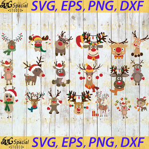 Christmas Svg, Reindeer Svg, Santa Christmas Svg, Bundle, Cricut, Clipart, Silhouette Cameo, Christmas Tree Svg
