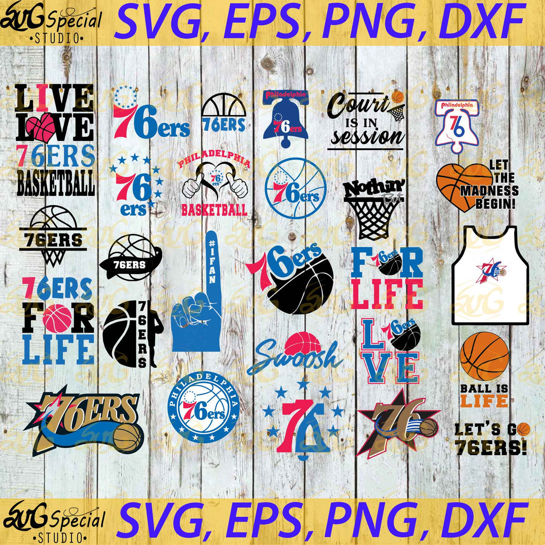 Philadelphia 76ers Svg, Philadelphia 76ers, Philadelphia 76ers Basketball, Basketball Svg, Sport Svg, Bundle, Cricut File, Clipart, Basketball Mom Svg, Love Basketball Svg, Png, Eps, Dxf