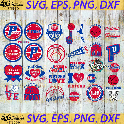 Detroit Pistons Svg, Detroit Pistons, Detroit Pistons Basketball, Basketball Svg, Sport Svg, Bundle, Cricut File, Clipart, Basketball Mom Svg, Love Basketball Svg, Png, Eps, Dxf