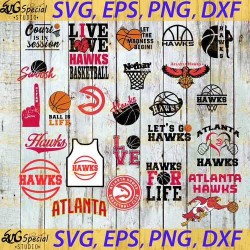 Atlanta Hawks Svg, Atlanta Hawks, Atlanta Hawks Basketball, Basketball Svg, Sport Svg, Bundle, Cricut File, Clipart, Basketball Mom Svg, Love Basketball Svg, Png, Eps, Dxf