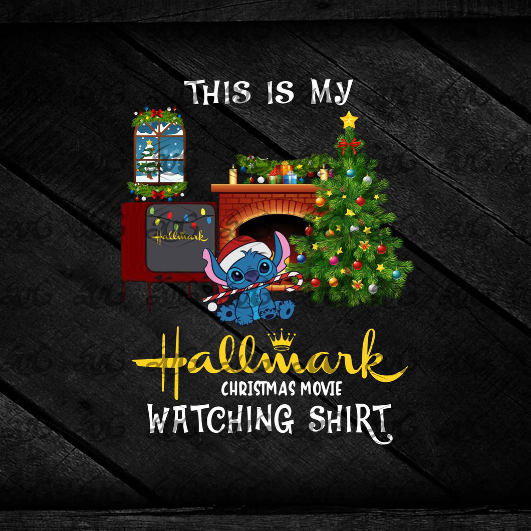 Stitch This Is My Hallmark Christmas Movie Watching Shirt PNG, Christmas PNG, Hallmark PNG, 300 DPI, Printable