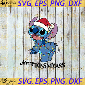 Stitch Santa Christmas Svg, Cricut File, Clipart, Merry Kissmyass Svg, Christmas Svg, Merry Christmas Svg, Santa Svg, Png, Eps, Dxf