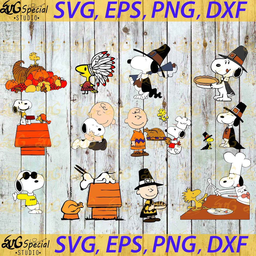 Snoopy Svg, Thanksgiving Svg, Snoopy Thanksgiving Svg, Cricut File, Clipart, Bundle, Funny Snoopy Svg, Fall Svg, Png, Eps, Dxf