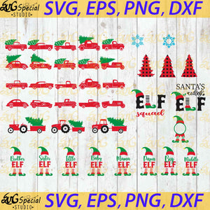 Christmas Svg, Truck Svg, Christmas Tree Svg, Cricut File, Silhouette Cameo, Bundle, Merry Christmas Svg