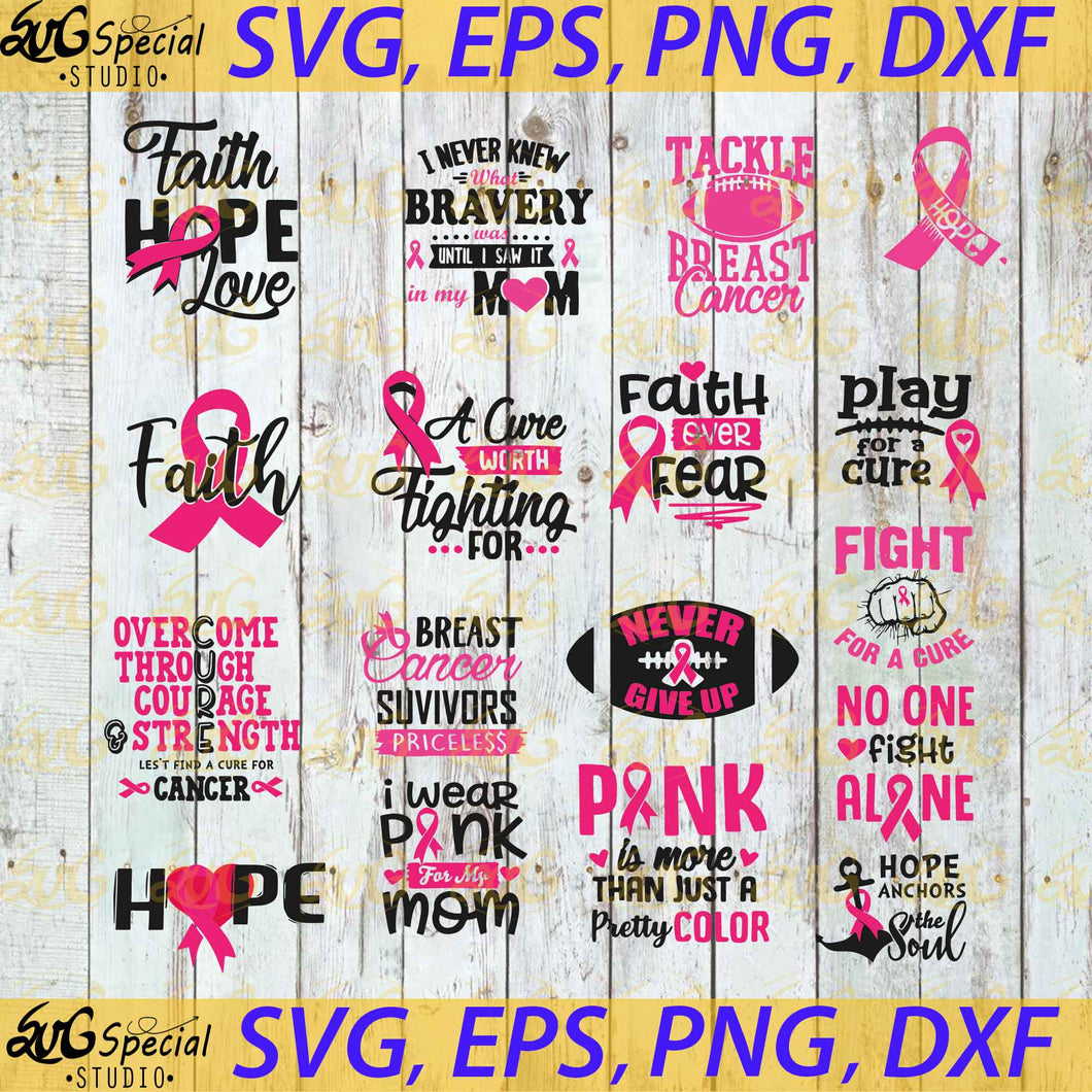 Cancer Awareness, Cancer Svg, Breast Cancer Svg, Cricut File, Bundle, Pink Ribbon Svg, Silhouette