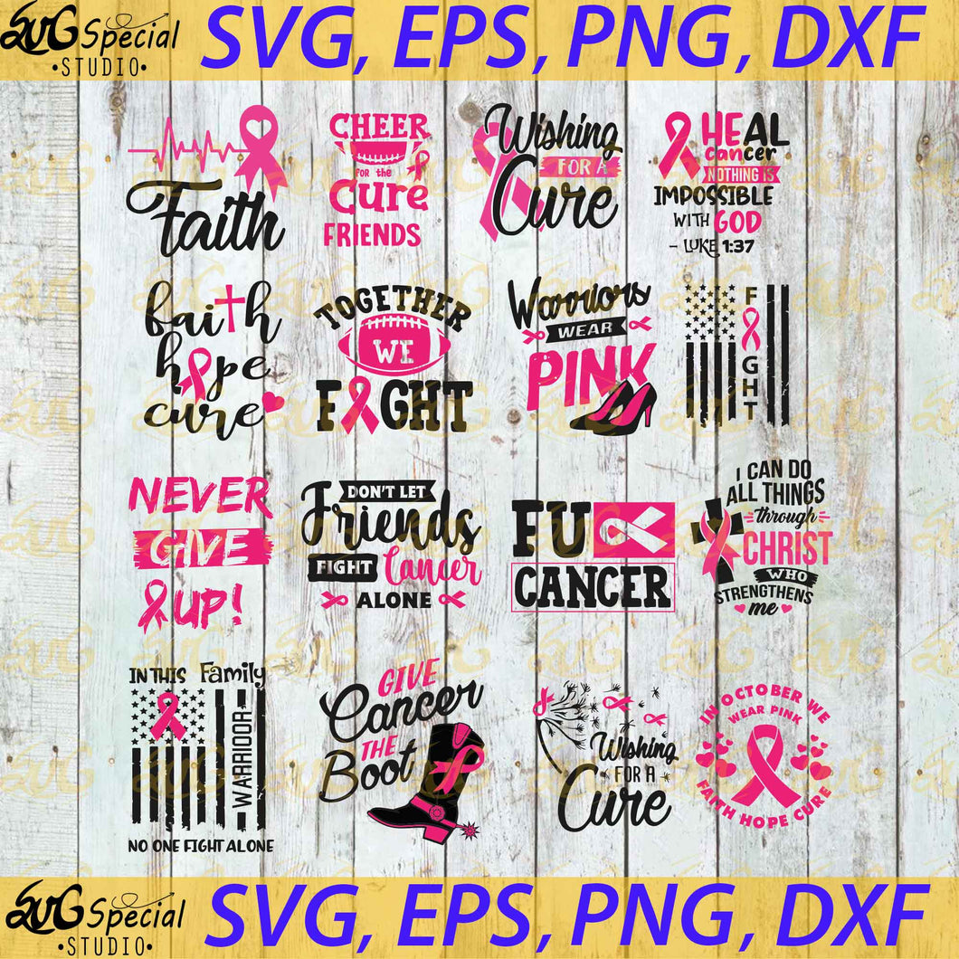Cancer Awareness, Cancer Svg, Breast Cancer Svg, Cricut File, Bundle, Pink Ribbon Svg, Silhouette 3