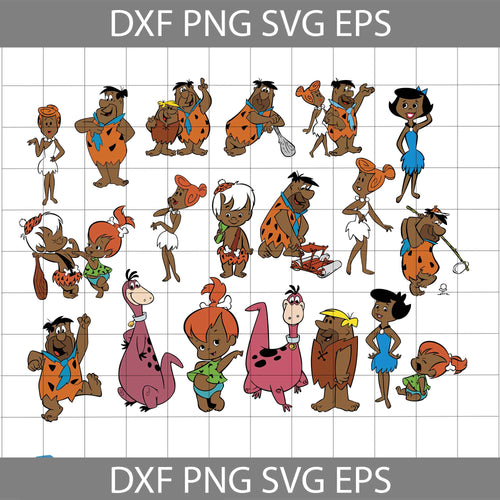 African Flintstones Svg, Cartoon Svg, Bundle, Black Family Svg, Family Svg, Cricut file, clipart, svg, png, eps, dxf