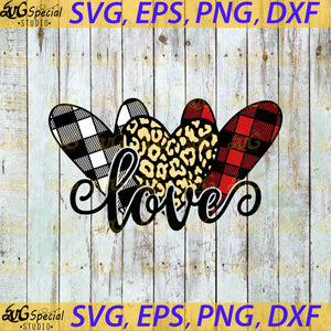 Love hearts svg, studio3 cut file and sublimation, clipart, Cricut file, digital download, buffalo plaid svg, Valentine's Day svg